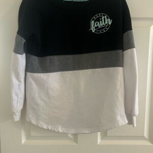 Black, Gray, and White Long Sleeve Tee
